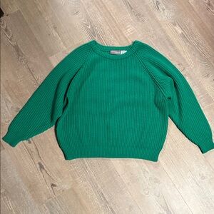 Vintage Yarnworks Vibrant Green Crew Neck Sweater 80s 90s